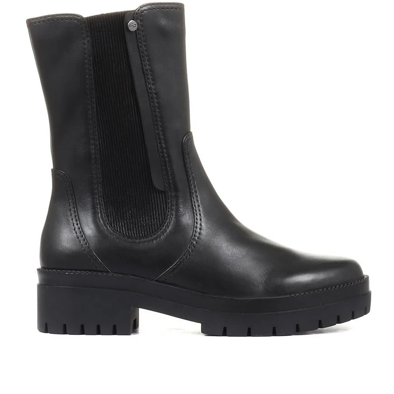 Olga-10 Tall Leather Chelsea Boots - SINO34503 / 320 493 - Black