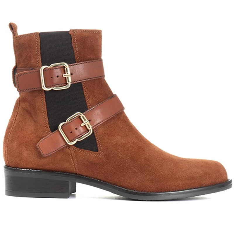 Leather Chelsea Ankle Boots - CARM30528 / 317 176 - Tan Suede