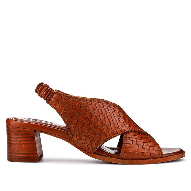 Jaguar Leather Block-Heeled Sandals - JAGUAR / 327 160