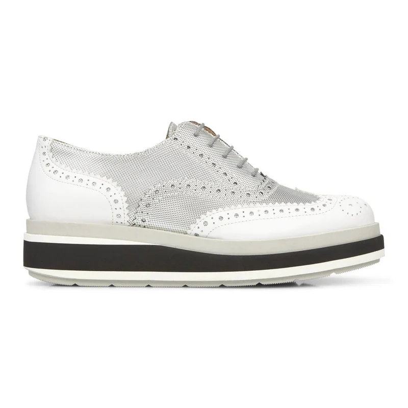 Platform Brogue Pump - PAM27500 / 313 198 - White Multi