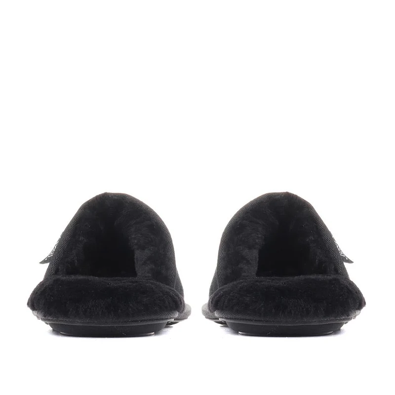 Men's Sheepskin Lined Slippers - DALBY / 319 282 - Black