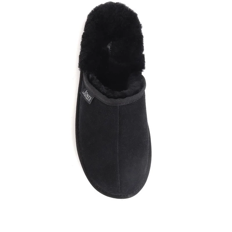 Men's Sheepskin Lined Slippers - DALBY / 319 282 - Black