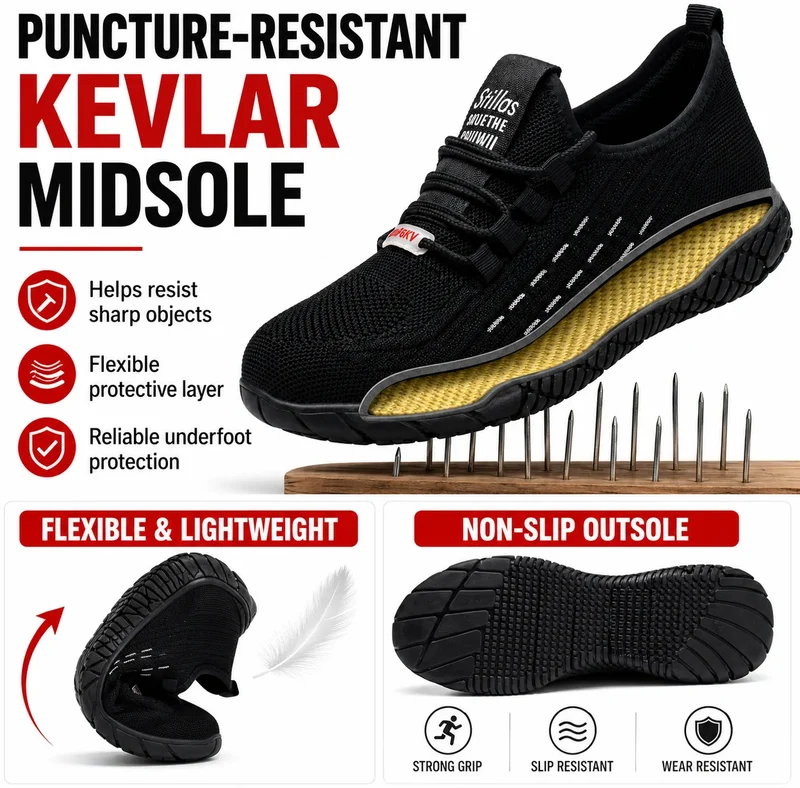 AeroWeave Lightweight Wide Toe Safety Shoes