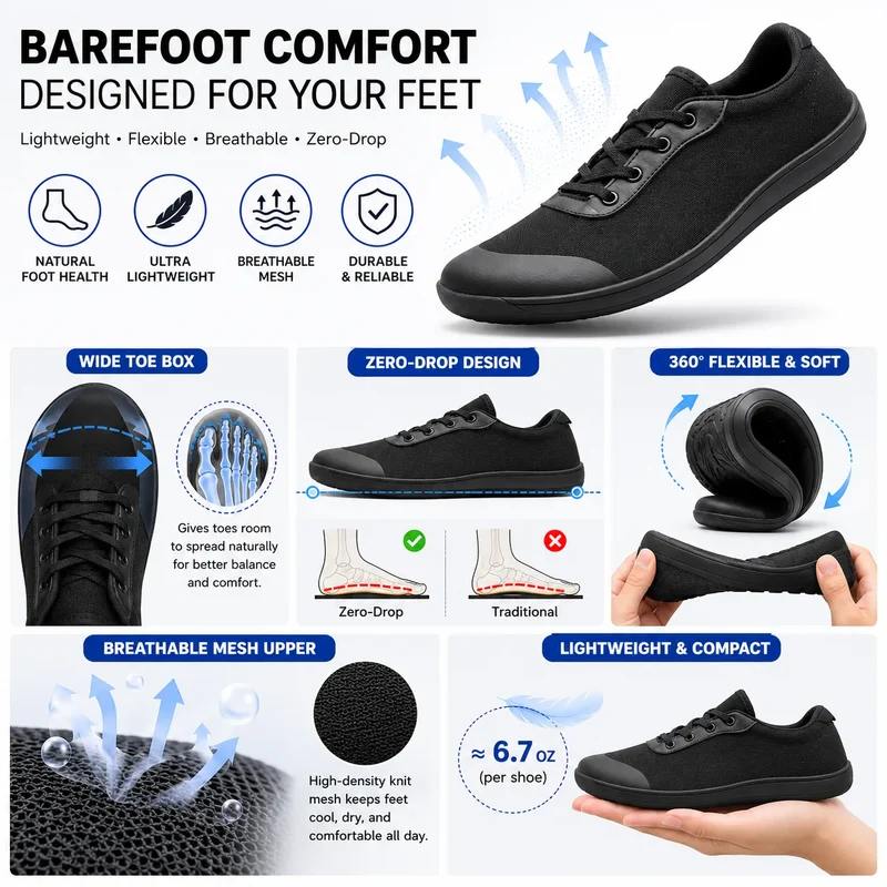 AirGround Wide Toe Barefoot Shoes