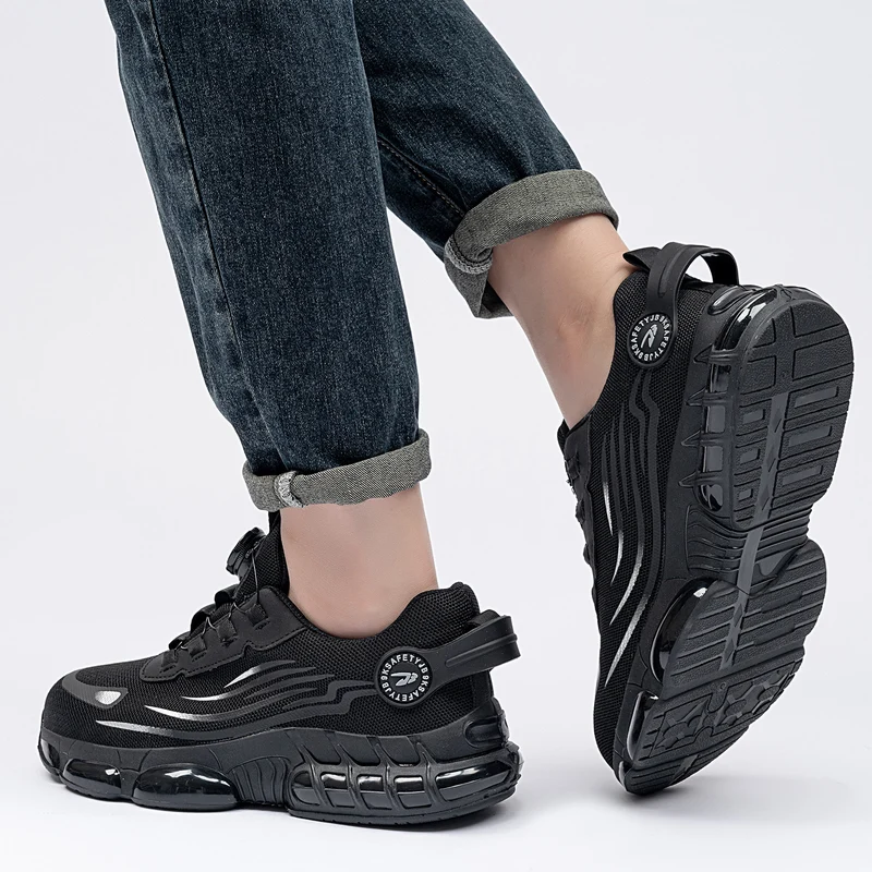 Steel Toe Safety Shoes with Rotary Buckle