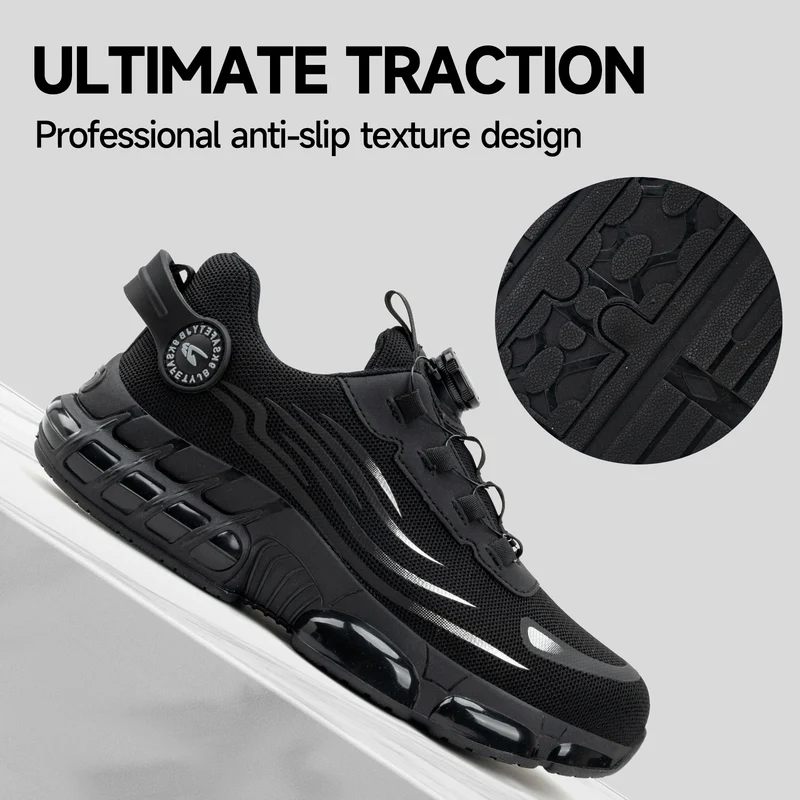 Steel Toe Safety Shoes with Rotary Buckle