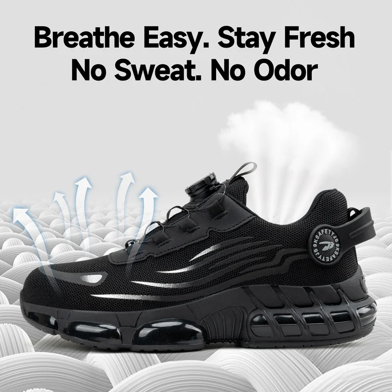 Steel Toe Safety Shoes with Rotary Buckle