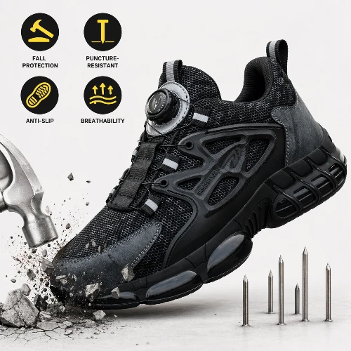 Titan Black Rotabuckle Safety Shoes