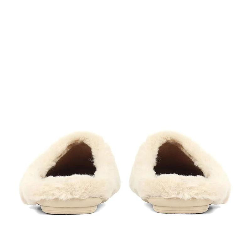 Camile Faux-Fur Mule Slippers - CAMILE / 321 821 - Beige