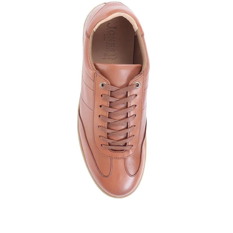 Shrewsbury Leather Lace-Up Trainers - SHREWSBURY / 322 597 - Cognac