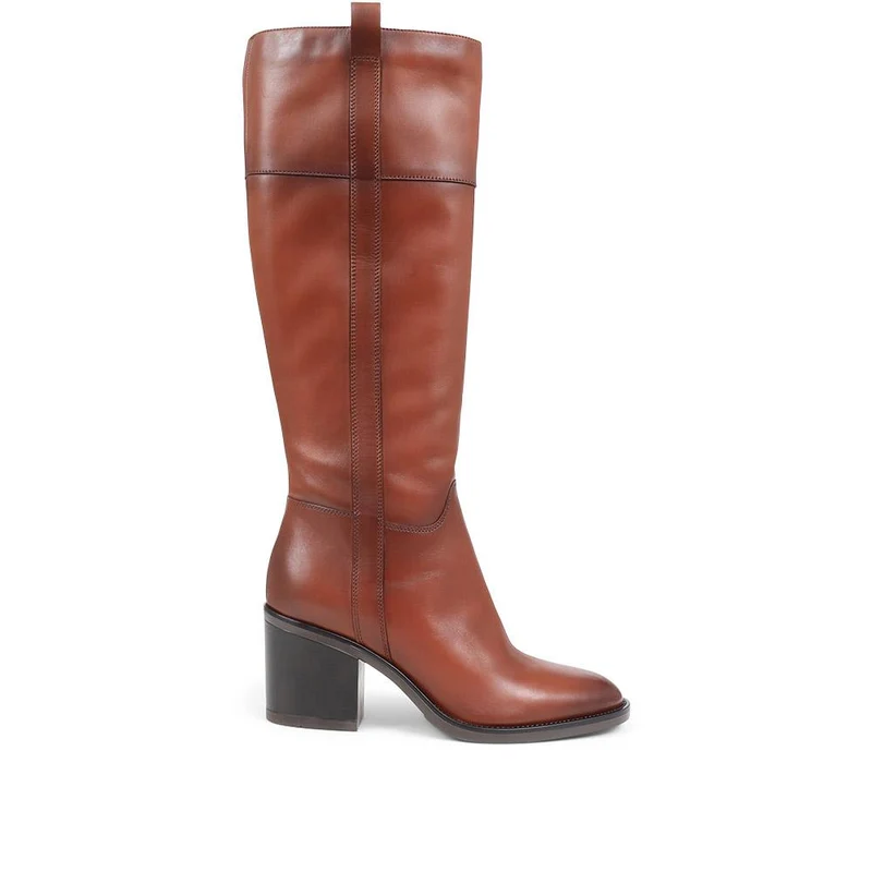 CARMINE Leather Knee High Boots - CARMINE / 324 307 - Brown