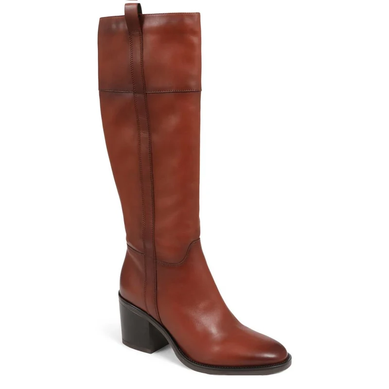 CARMINE Leather Knee High Boots - CARMINE / 324 307 - Brown