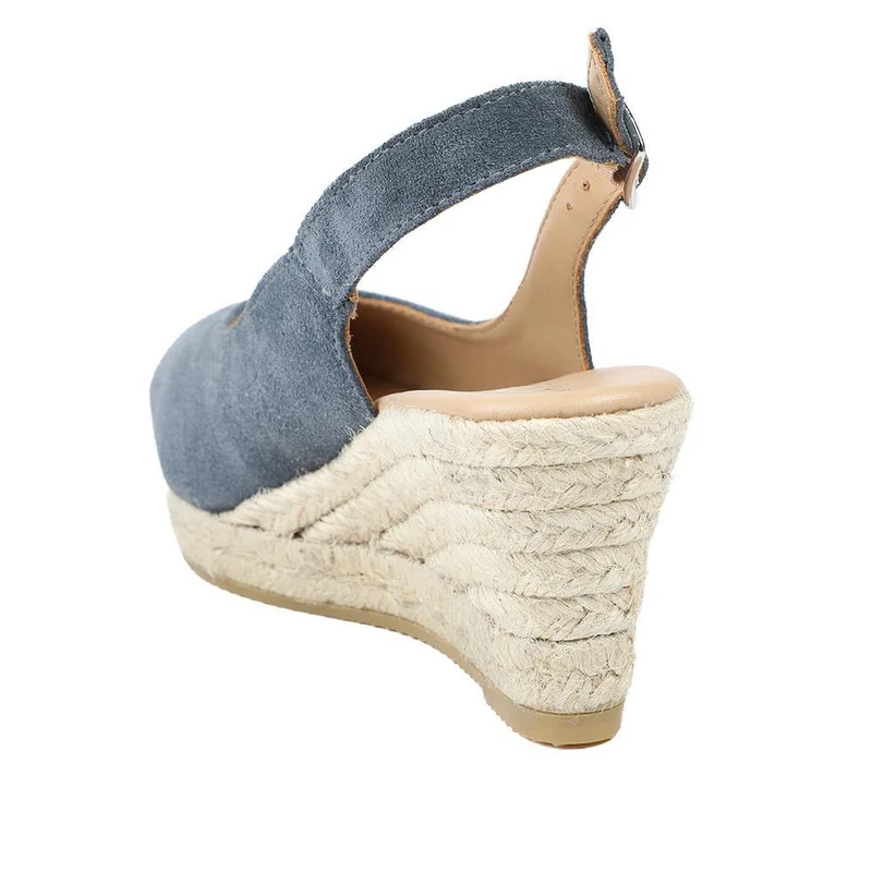 Raisa Leather Buckle Fasten Espadrilles - RAISA / 329 414 - Navy Suede
