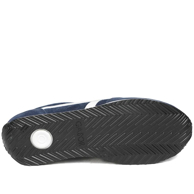 Gabor Globe Wide Fit Leather Trainers - GAB43509 / 328 760 - Navy