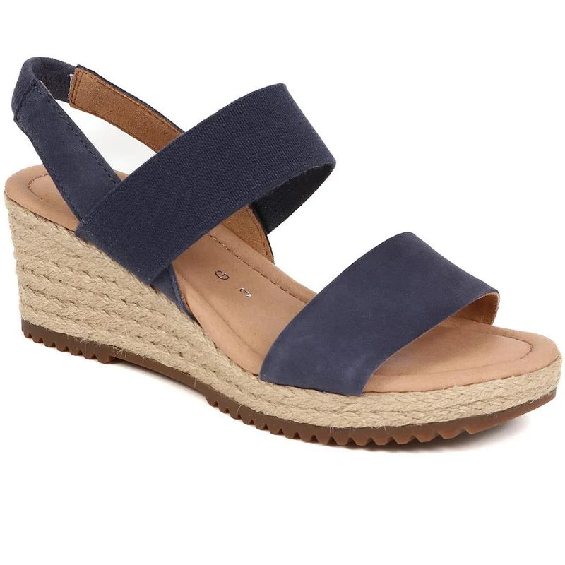Pull-On Leather Wedges - GAB39507 / 325 073 - Navy