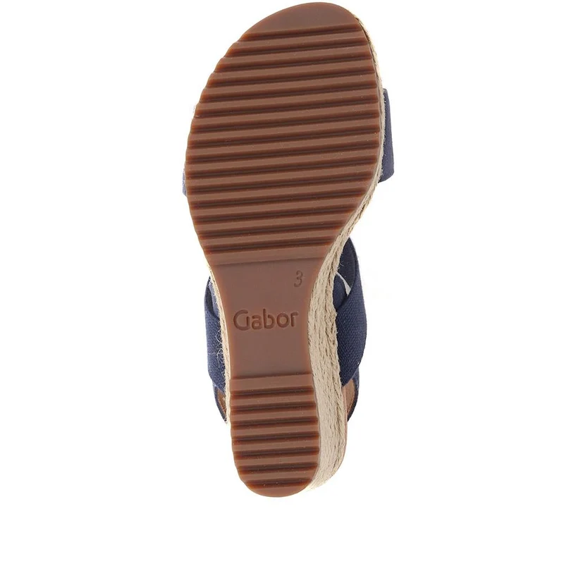 Pull-On Leather Wedges - GAB39507 / 325 073 - Navy