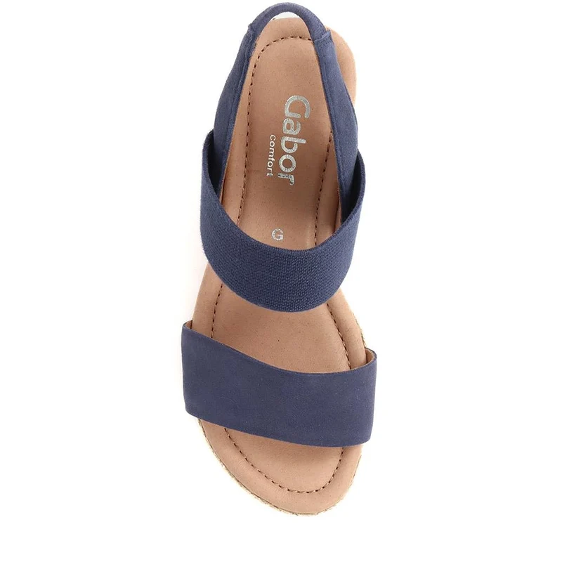 Pull-On Leather Wedges - GAB39507 / 325 073 - Navy