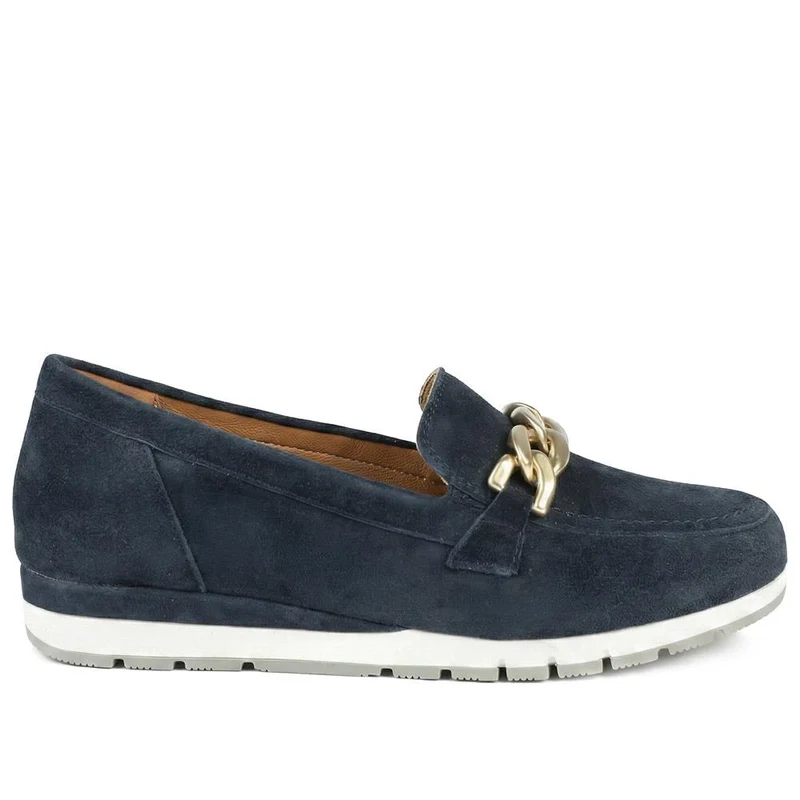 Orsa Leather Chain Detail Loafers - ORSA / 329 027