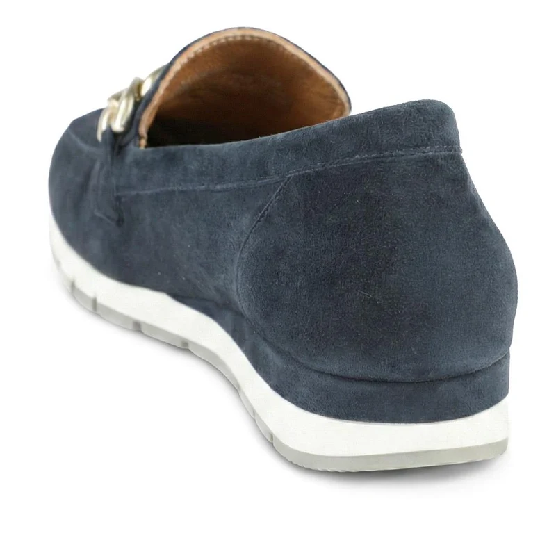 Orsa Leather Chain Detail Loafers - ORSA / 329 027 - Navy