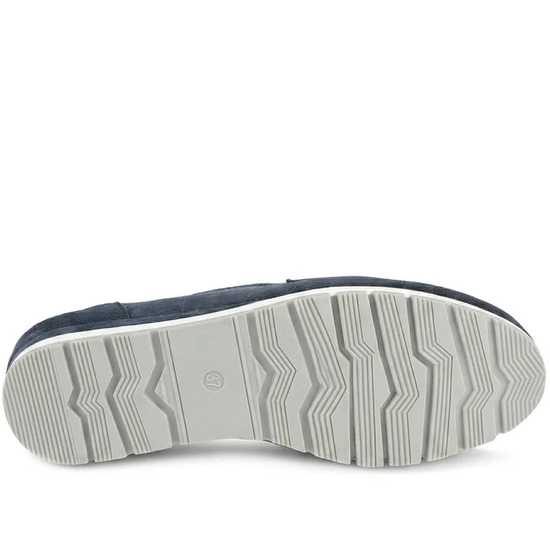 Orsa Leather Chain Detail Loafers - ORSA / 329 027 - Navy