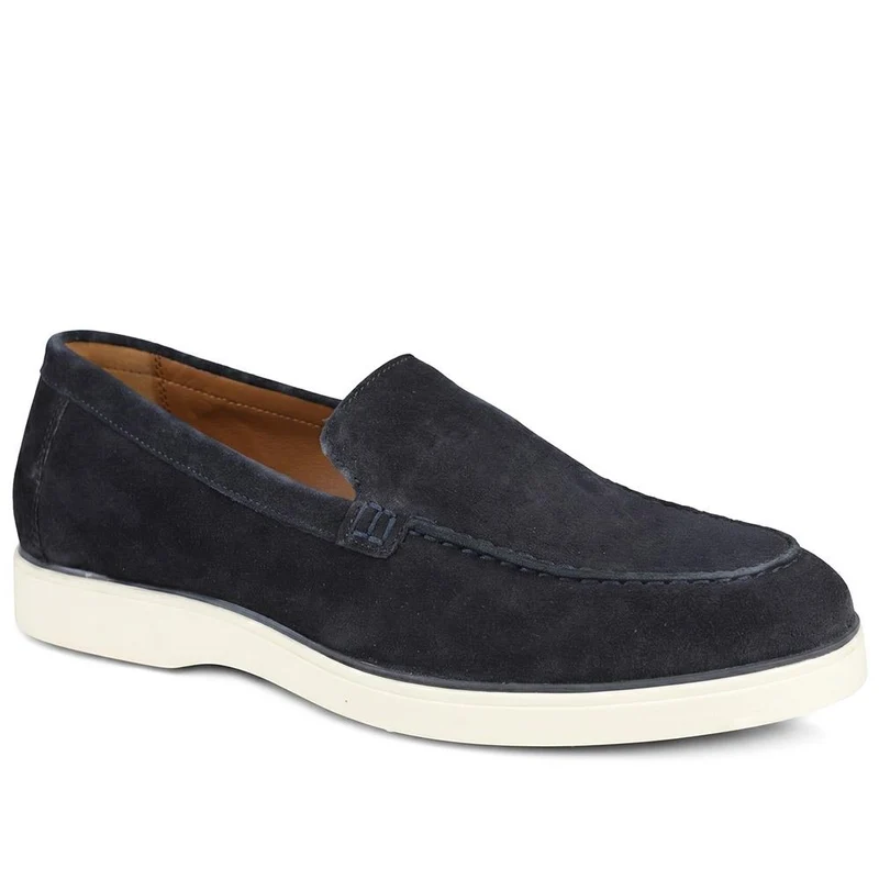 Quarius All Leather Slip On Shoes - QUARIUS / 329 384 - Navy Suede