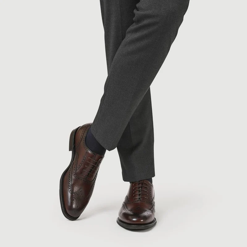 Buckingham Wide-Fit Leather Brogues - LOA41501 / 327 668 - Dark Brown