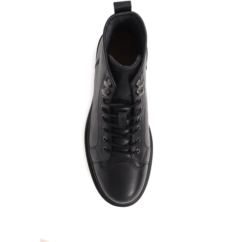 Denzel Leather Lace Up Boots - DENZEL / 324 394 - Black