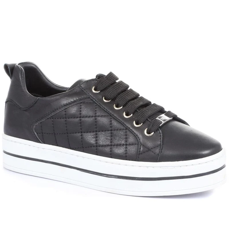 Arielle Leather Trainers - ARIELLE / 320 231 - Black