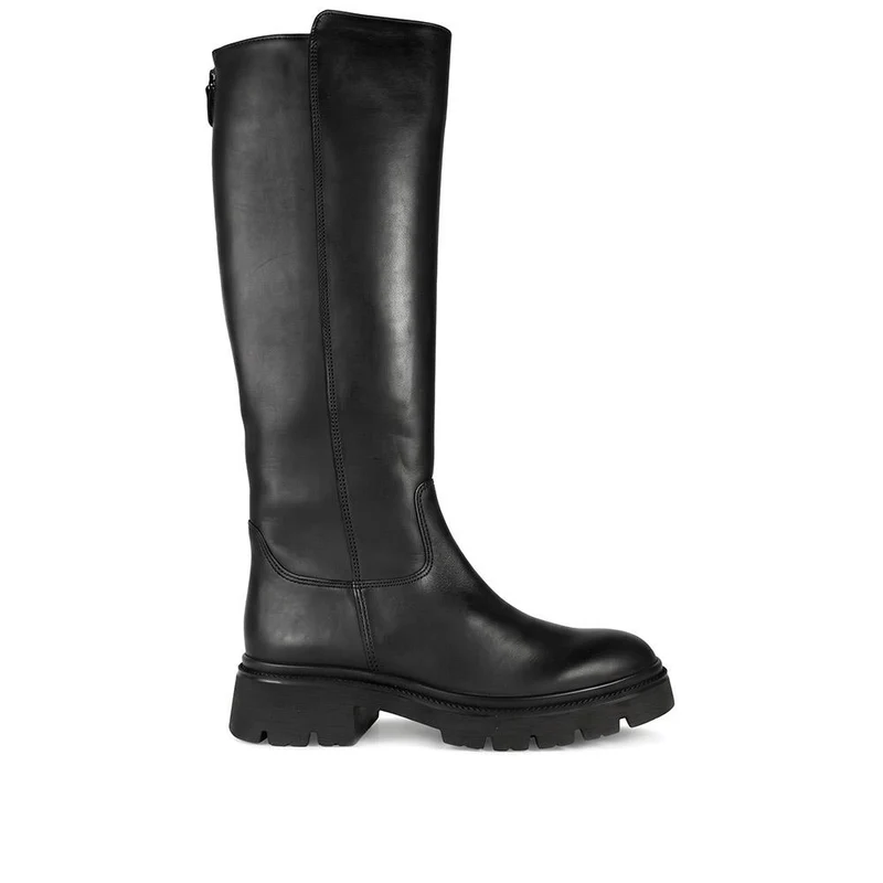 Gabor Leather Chunky Sole Long Boots - GAB44504 / 330 012 - Black Leather
