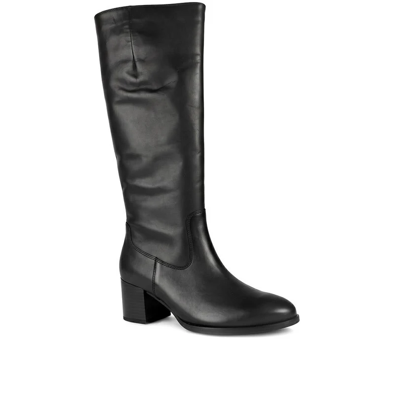 Gabor Wide Fit Leather Long Boots - GAB44501 / 330 009 - Black Leather