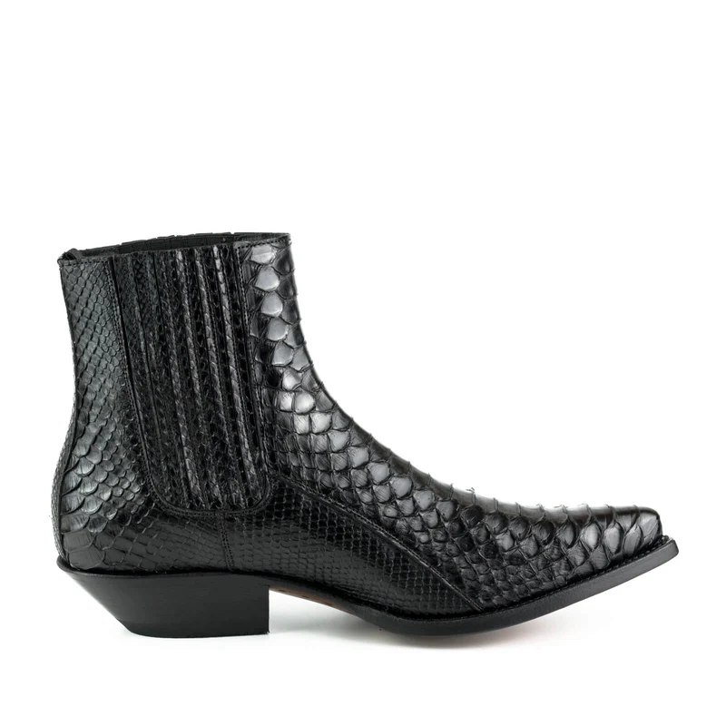 Exotische Stiefeletten Herren 2575 Exotisches Leder Schwarz