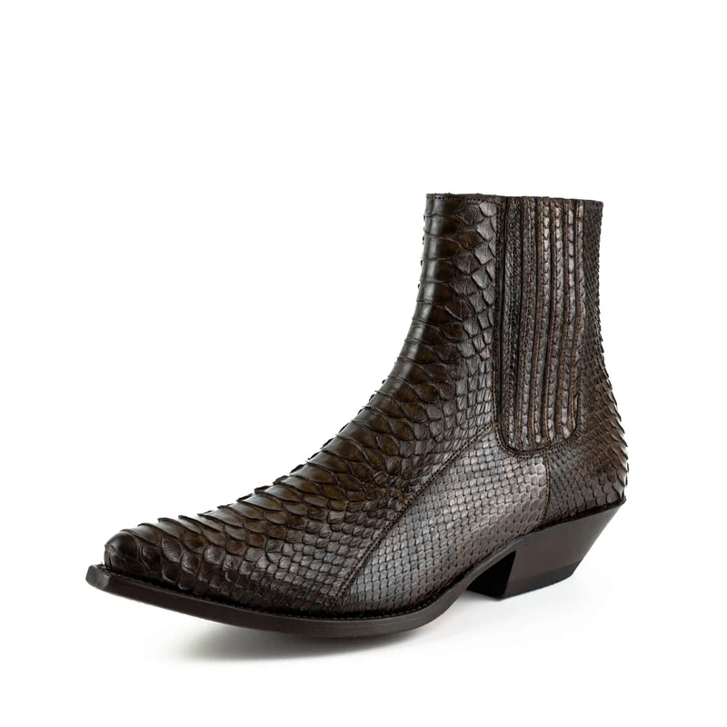 Exotische Stiefeletten Herren 2575 Exotisches Leder Dunkelbraun