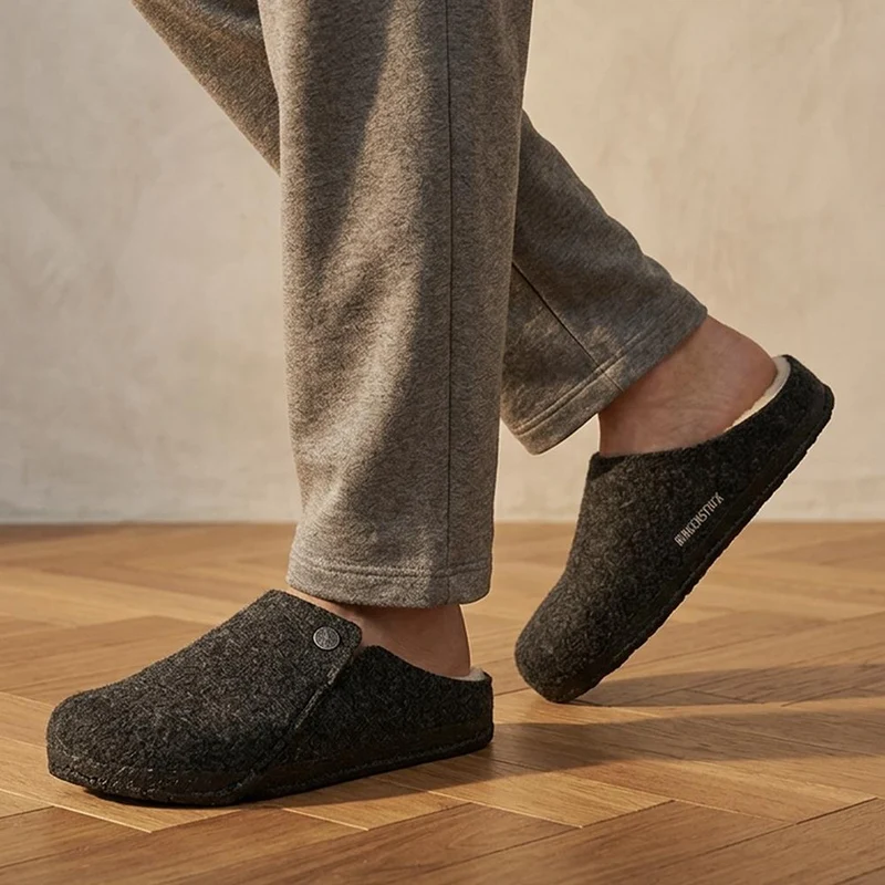 Birkenstock Zermatt Shearling Slippers - BIRK42501 / 328 153 - Charcoal