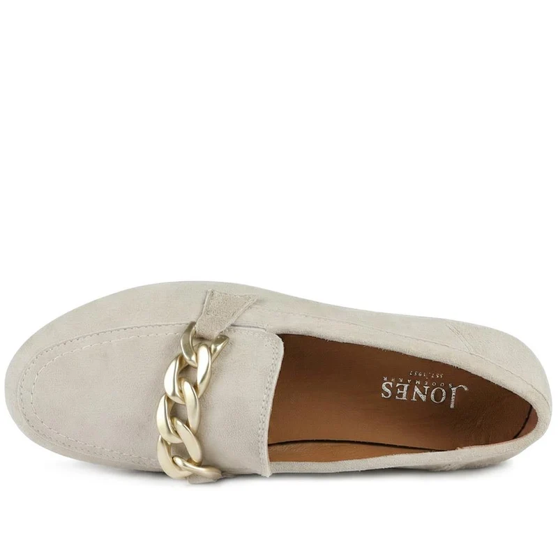 Orsa Leather Chain Detail Loafers - ORSA / 329 027 - Beige