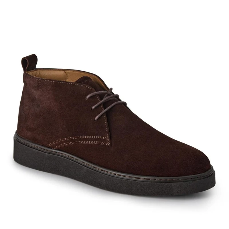Dane Leather Lace-Up Boots - DANE / 327 863 - Brown Suede