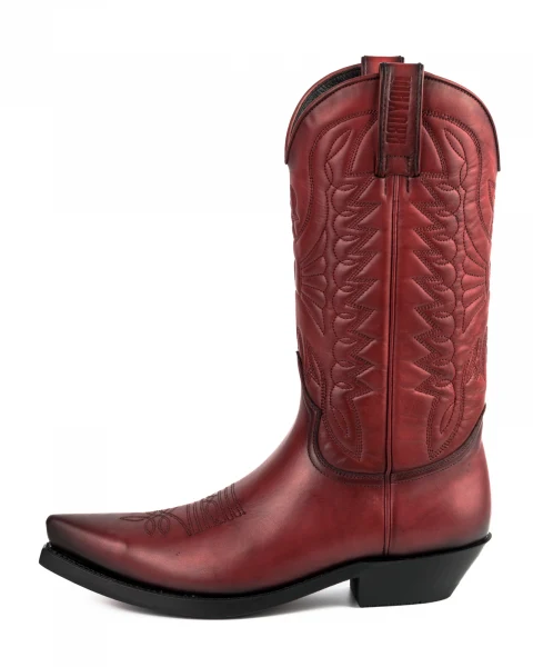 Cowboystiefel für Damen und Herren, handgefertigt aus rotem Leder, 1920-15.-18. Jh. Texas
