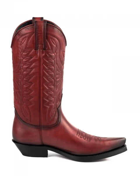 Cowboystiefel für Damen und Herren, handgefertigt aus rotem Leder, 1920-15.-18. Jh. Texas