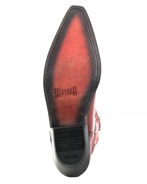 Cowboystiefel für Damen und Herren, handgefertigt aus rotem Leder, 1920-15.-18. Jh. Texas