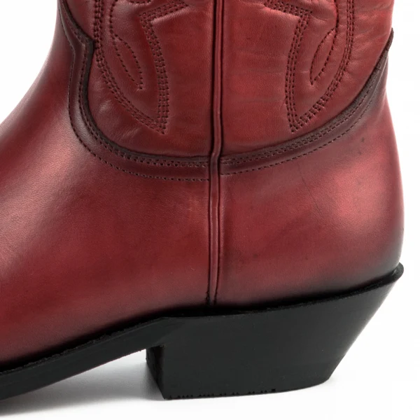 Cowboystiefel für Damen und Herren, handgefertigt aus rotem Leder, 1920-15.-18. Jh. Texas