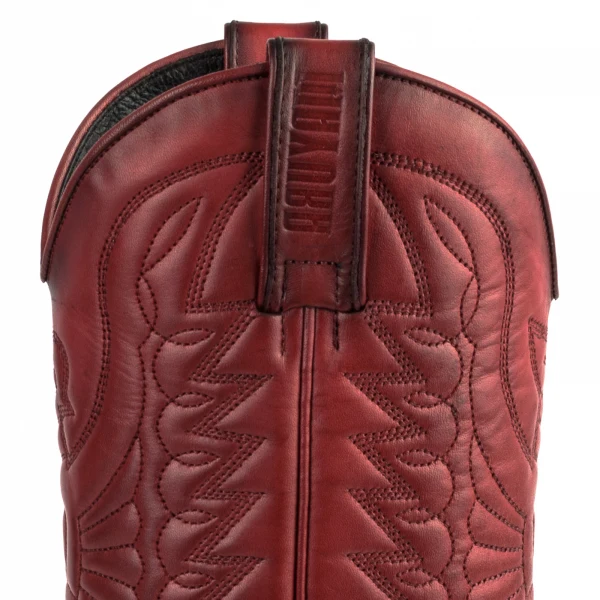 Cowboystiefel für Damen und Herren, handgefertigt aus rotem Leder, 1920-15.-18. Jh. Texas