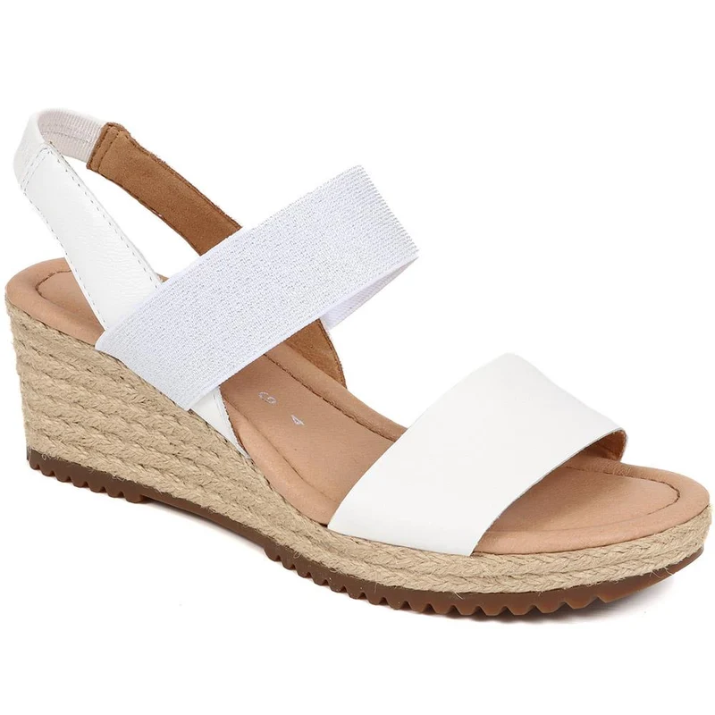 Pull-On Leather Wedges - GAB39507 / 325 073 - White-Silver