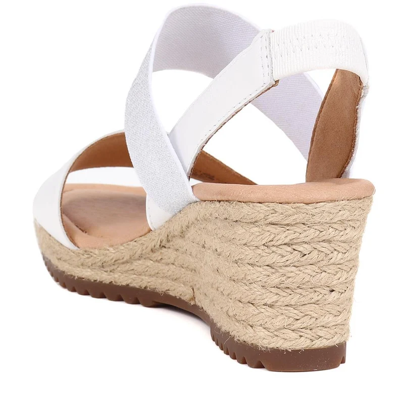 Pull-On Leather Wedges - GAB39507 / 325 073 - White-Silver