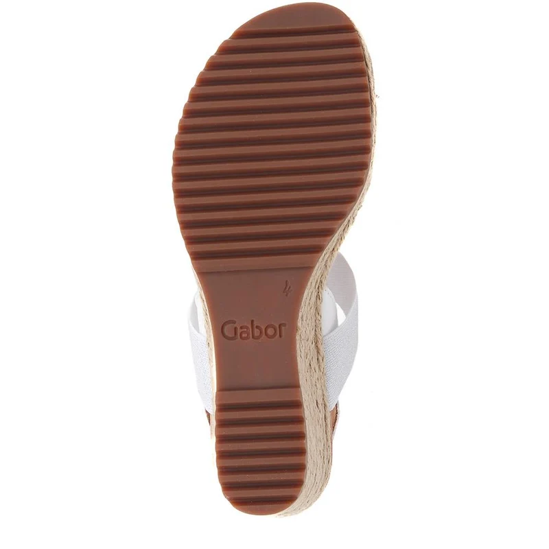 Pull-On Leather Wedges - GAB39507 / 325 073 - White-Silver