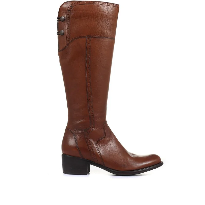 Leather Knee High Boot - CARM28503 / 313 427 - Tan