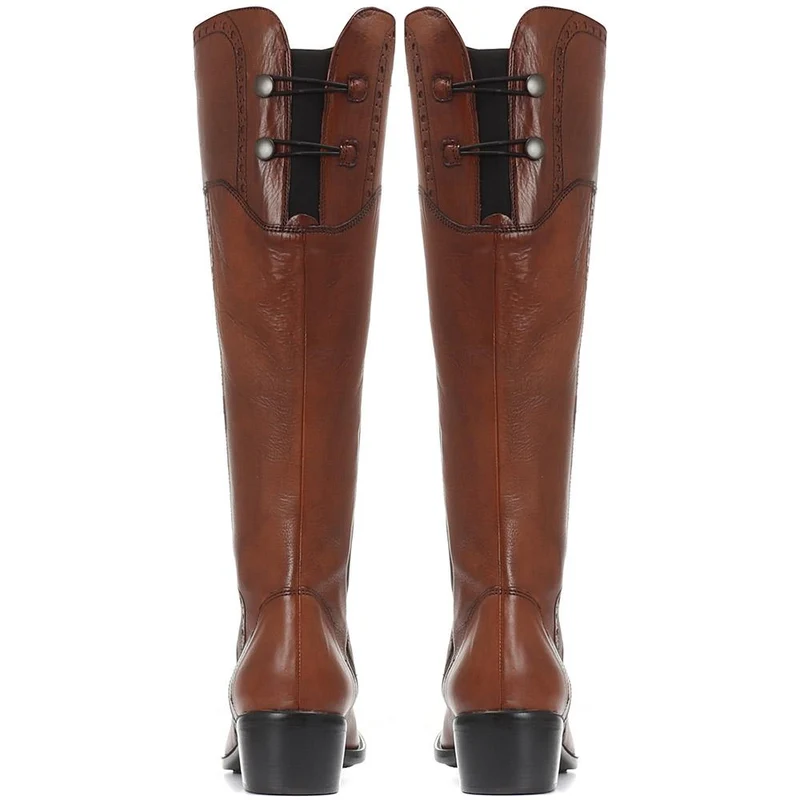 Leather Knee High Boot - CARM28503 / 313 427 - Tan