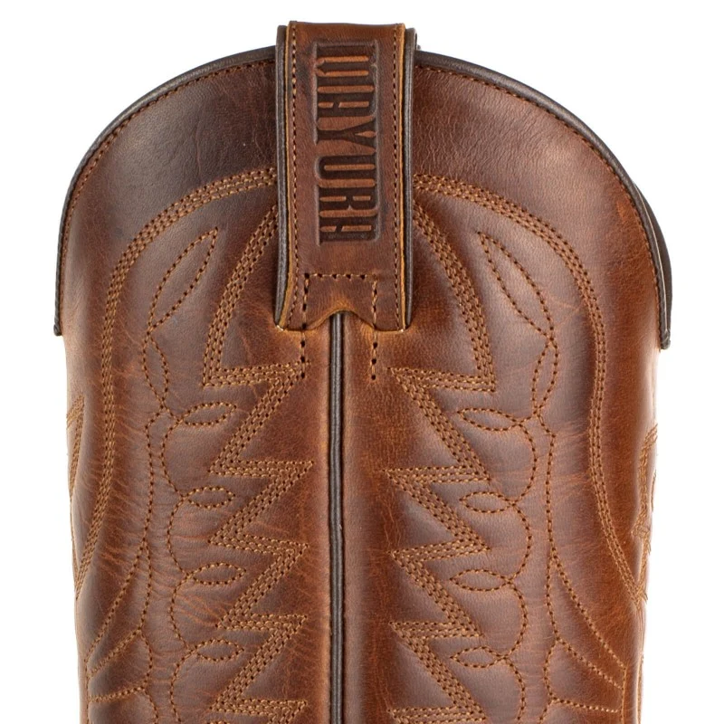 Cowboystiefel für Damen und Herren, handgefertigt aus braunem Leder, 1920 FR Texanas