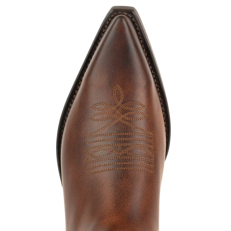 Cowboystiefel für Damen und Herren, handgefertigt aus braunem Leder, 1920 FR Texanas