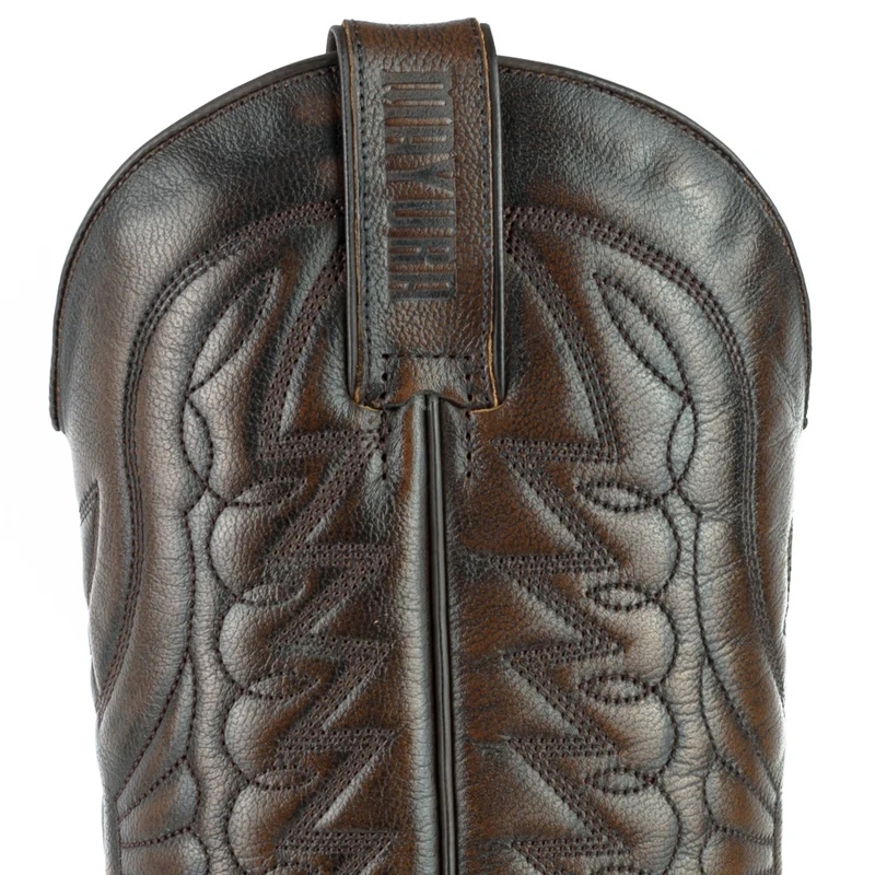 Damen- und Herren-Cowboystiefel, exotisches, handgefertigtes braunes und gelbes Leder, 1935-C Texanas