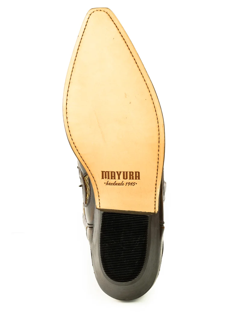 Damen- und Herren-Cowboystiefel, exotisches, handgefertigtes braunes und gelbes Leder, 1935-C Texanas