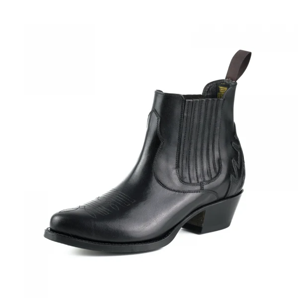 Urban Black Leather Handgefertigte Damenstiefel oder Stiefeletten 2487